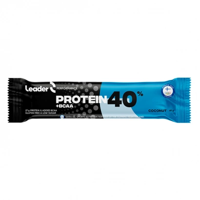 Leader 40 % Protein + BCAA Proteiinipatukka, 68 g, Coconut