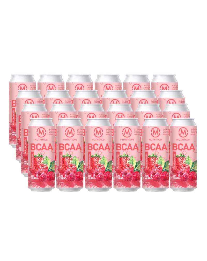 24 kpl M-Nutrition BCAA-valmisjuoma, Pink Lemonade, 330 ml (09/24)