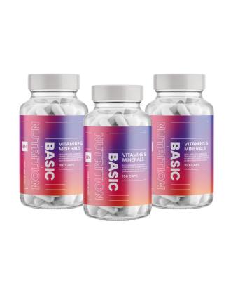 Big Buy: 3 kpl Basic Nutrition Vitamins & Minerals, 150 kaps.