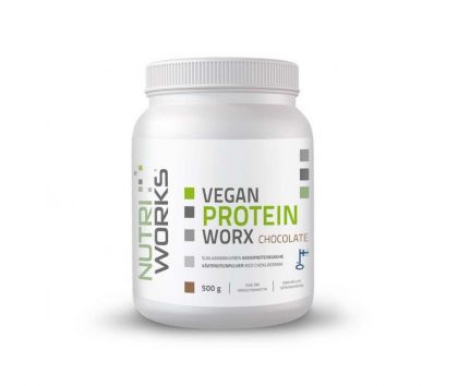 Nutri Works Vegan Protein WorX 500 g, Chocolate (päiväys 8/23)