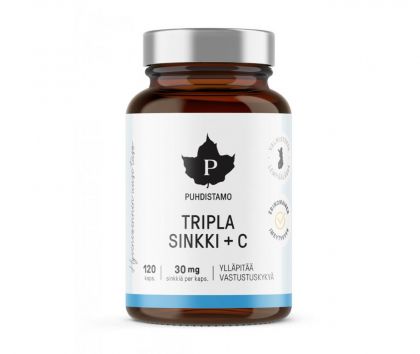 Puhdistamo Tripla Sinkki + C, 25 mg, 120 kaps.