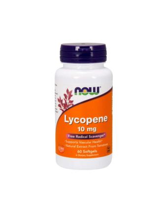 NOW Foods Lycopene 10 mg, 60 kaps. (Poistotuote, 06/23)