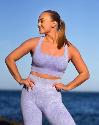 M-Sportswear Outlet Ribbed Workout Top, Light Purple