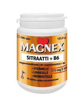 Magnex Sitraatti 375 mg + B6, 150 tabl.