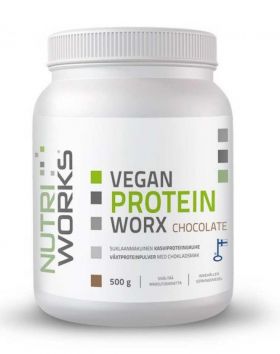 Nutri Works Vegan Protein WorX 500 g, Chocolate (päiväys 8/23)