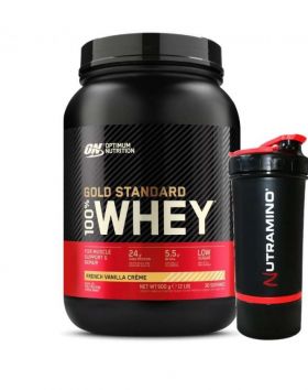 Optimum Nutrition 100 % Whey Gold Standard + shaker, 896 g (Poistotuote)