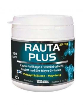 Rauta Plus 25 mg, 150 tabl. (Päiväys 3/22)