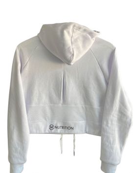 M-NUTRITION Sports Wear Crop Top Hoodie, White