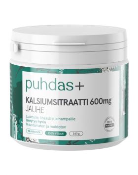 Puhdas+ Kalsiumsitraatti 600 mg (240 g)