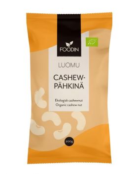 FOODIN Luomu Cashewpähkinät, 200 g