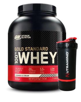 Optimum Nutrition 100 % Whey Gold Standard + shaker, 2273 g, Chocolate Peanut Butter (11/23)