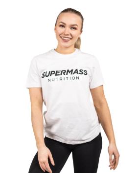 Supermass Nutrition Unisex T-paita, Valkoinen